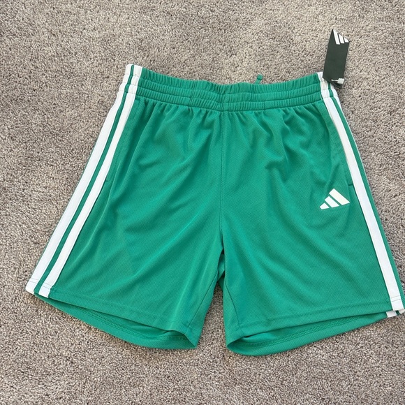 adidas Other - adidas Kids Green Shorts with White Stripes